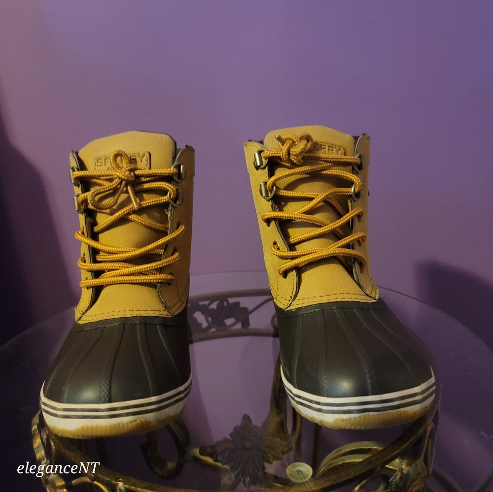 Sperry Little Boy's Bowline Tan   Duck Boots Sz: 3M - Picture 2 of 10